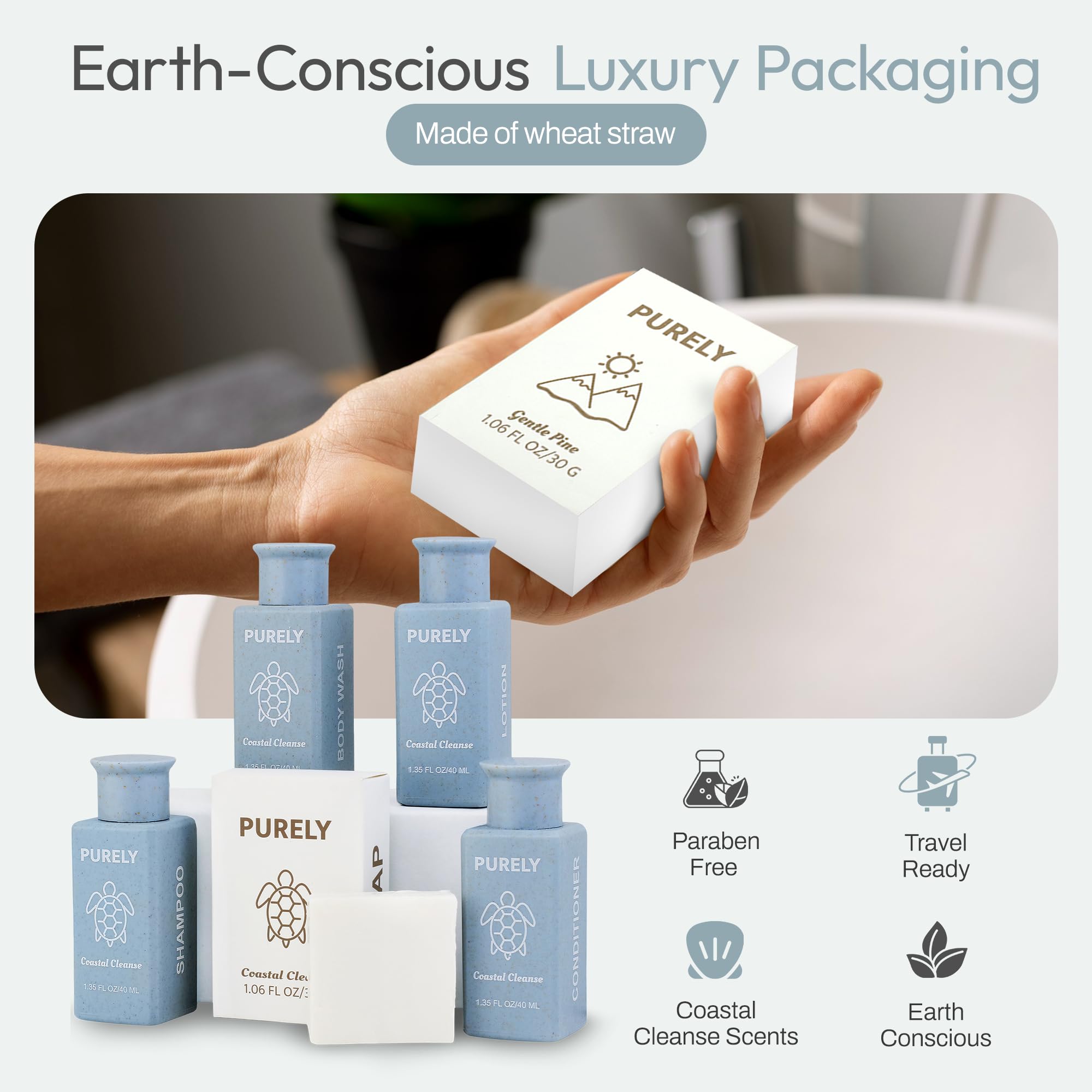 Purely 150-Piece Hotel Toiletries Bulk Set — Airbnb & Hospitality Essentials