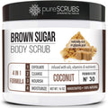 pureSCRUBS Premium Coconut Brown Sugar Scrub – 16oz Jar + Accessories