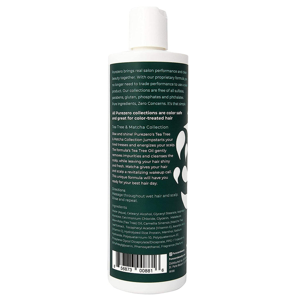 Purezero Tea Tree & Matcha Shampoo + Conditioner Set – Nourishing Scalp Care (20 oz)