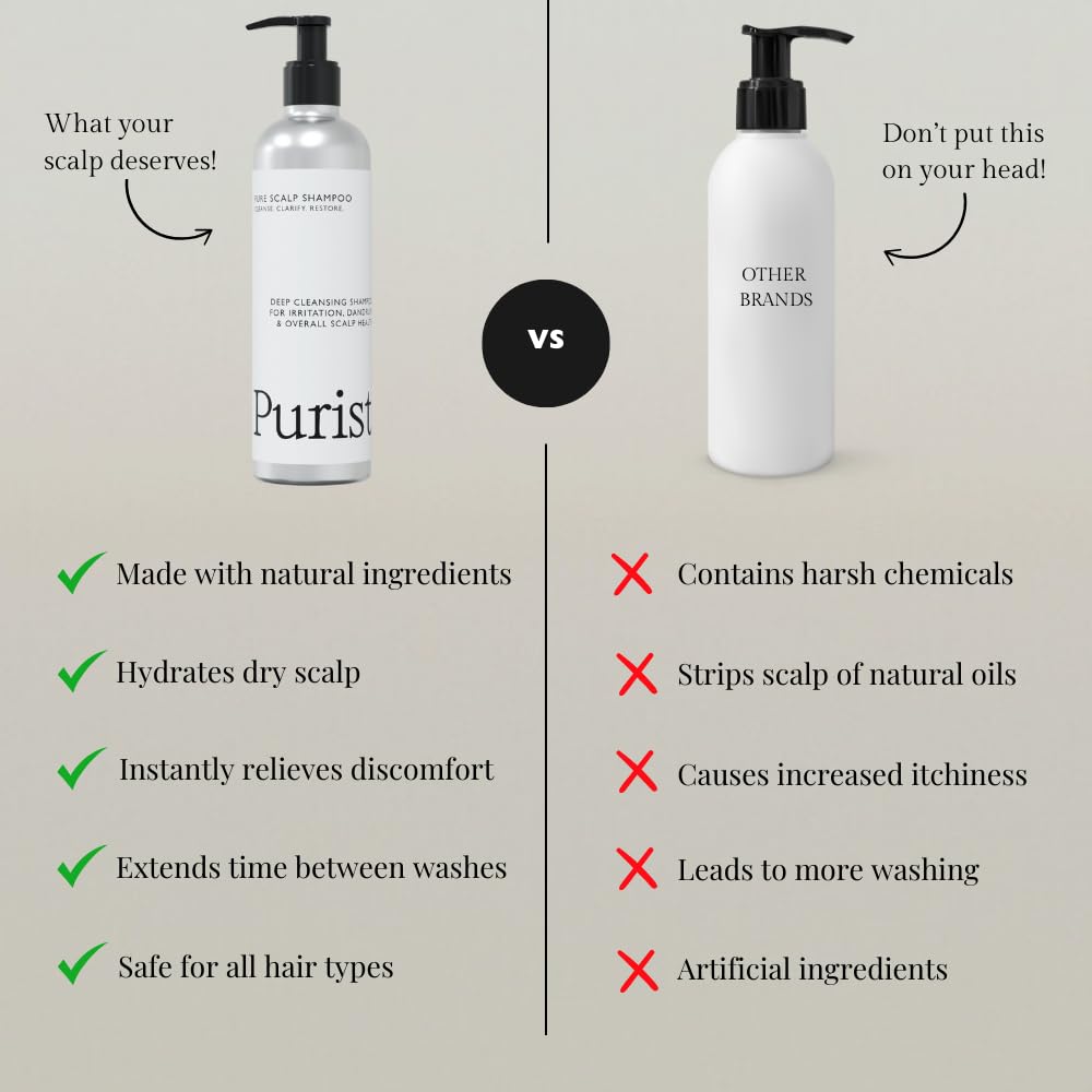 Purist Natural Shampoo for Dry Scalp – Aloe Vera, Vitamins, Sulfate-Free & Color-Safe
