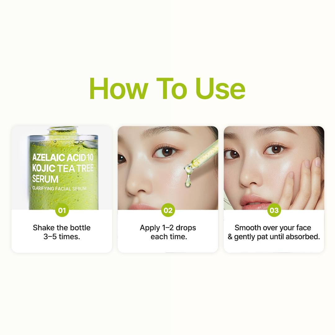PURITO Azelaic Acid 10% + Kojic Acid + Tea Tree Serum – Acne & Marks (30mL)