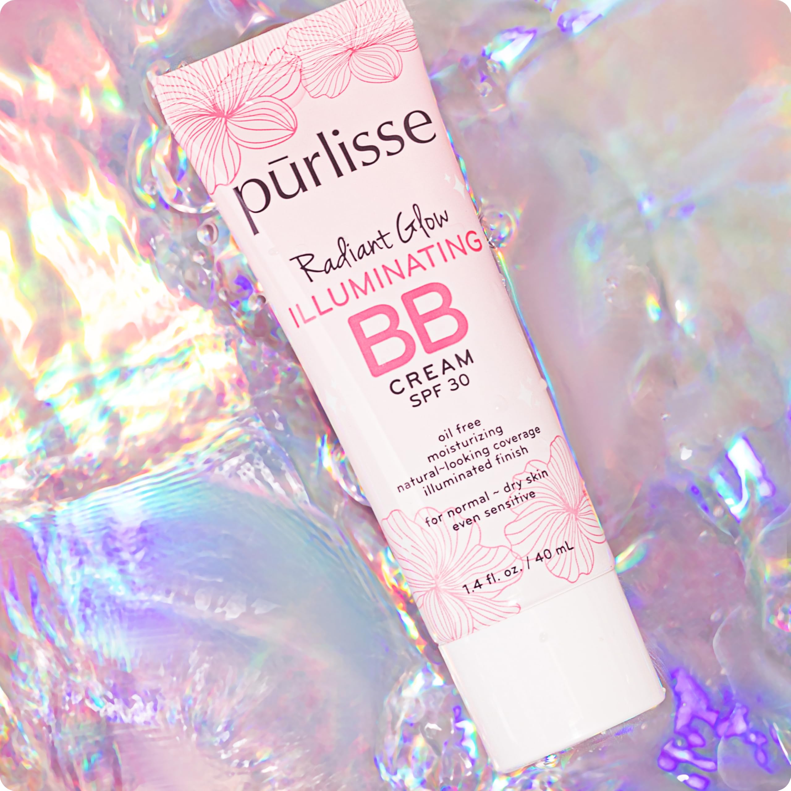 pūrlisse Radiant Glow Illuminating BB Cream SPF 30 — Dewy Finish with Goji & Hawthorn Berry (Light)