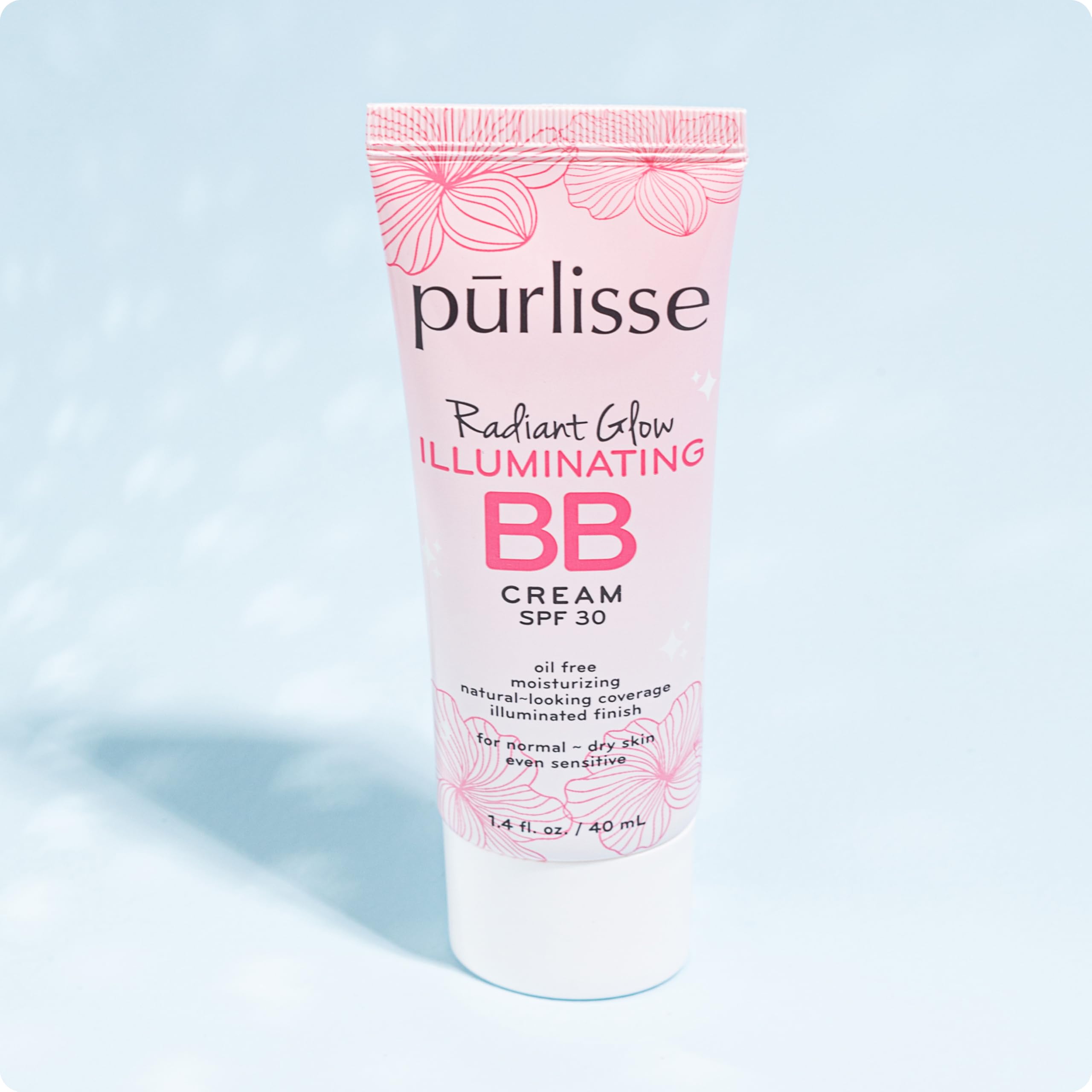 pūrlisse Radiant Glow BB Cream SPF 30 – Dewy Finish, Goji & Hawthorn Berry, Fair (1.4 oz)
