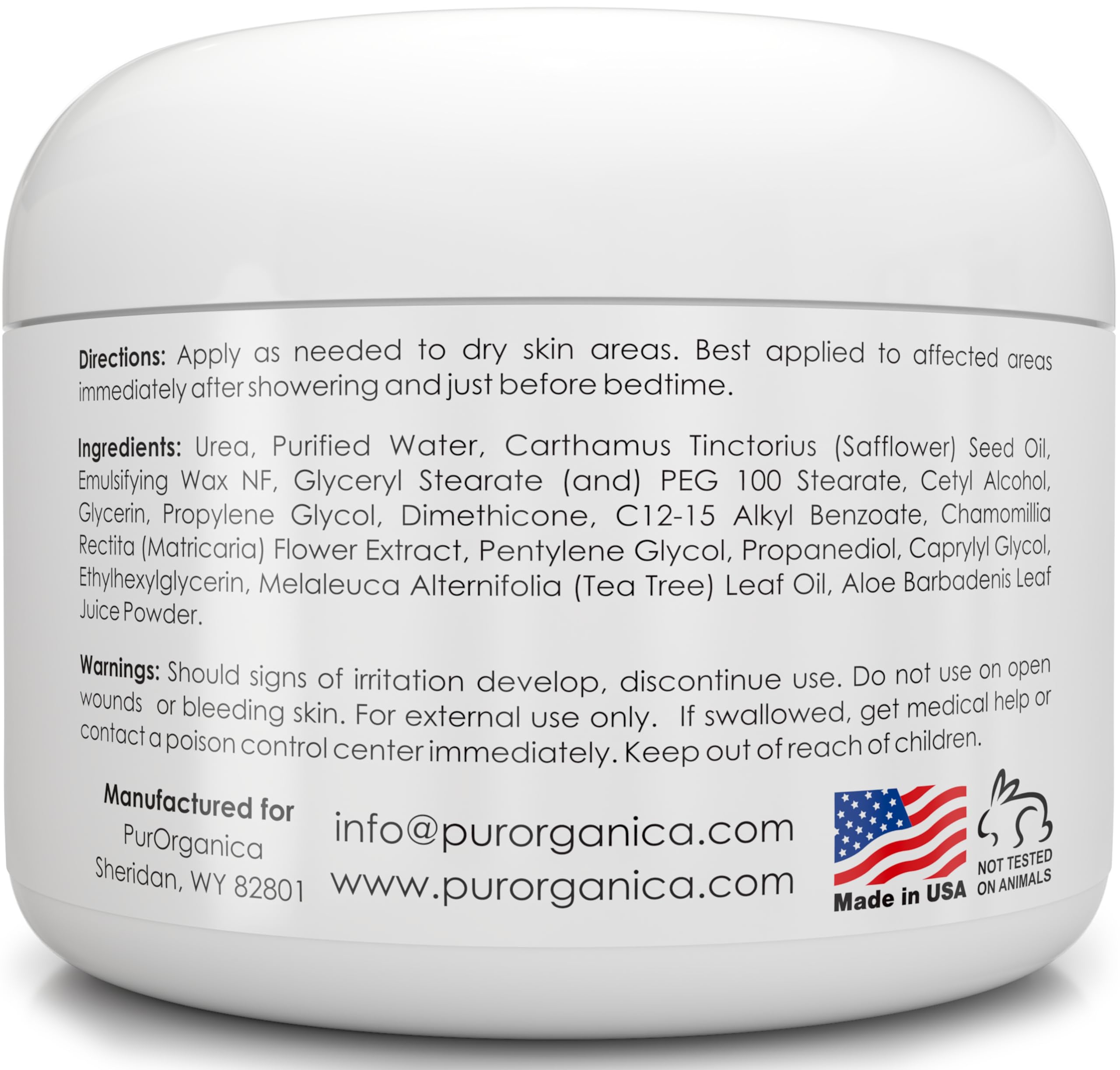 PurOrganica Urea 40% Foot Cream – Made in USA, Dermatologist-Tested, 3-Pack