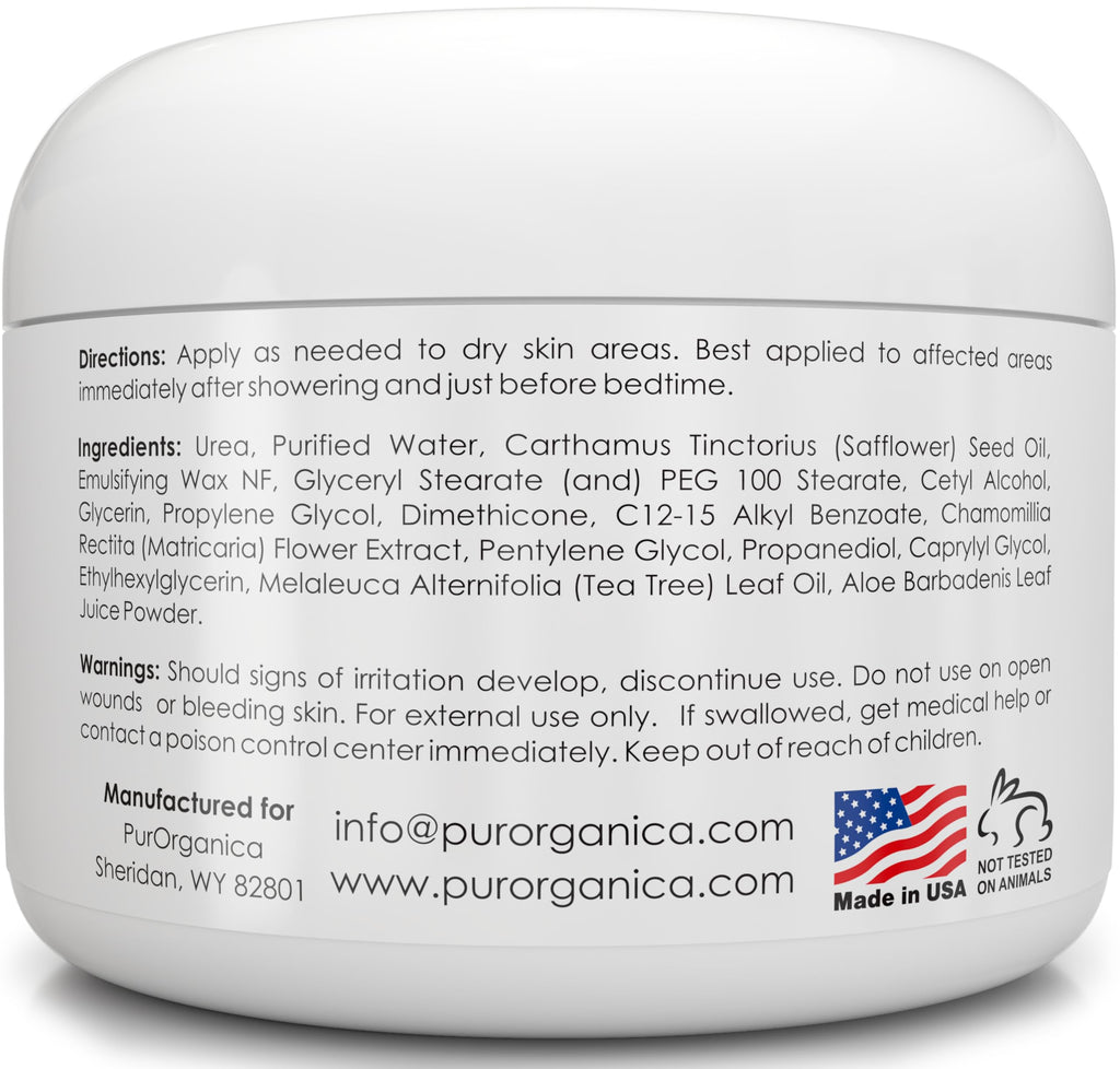 PurOrganica Urea 40% Foot Cream – USA-Made Moisturizing Foot Care (Pack of 2)