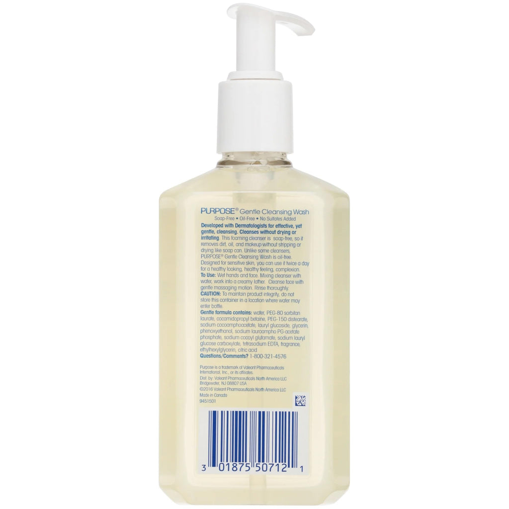 Purpose Gentle Cleansing Wash | Soap-Free, Hypoallergenic Cleanser – 6 oz Pump Bottle