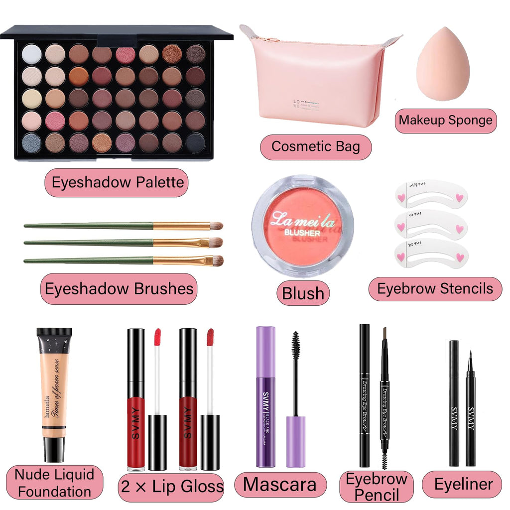 PWYSHXDF Makeup Set for Women – Full Face Kit for Beginners & Professionals