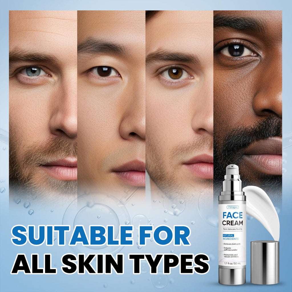 Pzlagia 6-In-1 Men's Face Cream – Anti-Aging, Hydration & Firming, 2 Pack (1.7 Fl Oz Each)