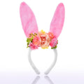 QDTK Easter Bunny Ears Headband – Floral Flower Crown for Easter & Parties