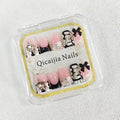 Qicaijia Handmade Duck Press On Nails – Black French Tip with 3D Bow Rhinestones (Medium, 10Pcs)