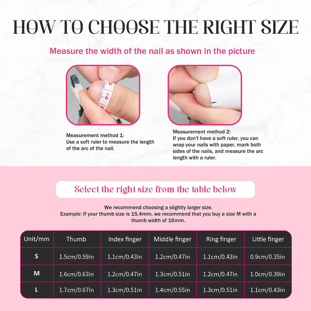 Qicaijia Luxury Handmade Press On Nails – Long Stiletto Ombre with 3D Rhinestones (10 Pcs, Size M)