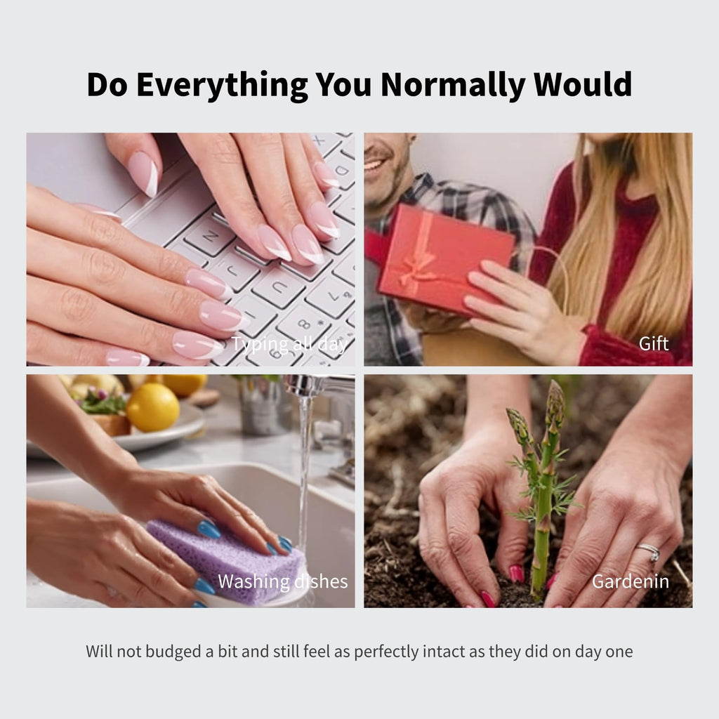 Qicaijia Handmade Long Press-On Nails — Brown Cat's Eye Full-Cover Glossy Almond Nails (10 Pcs, Size M)