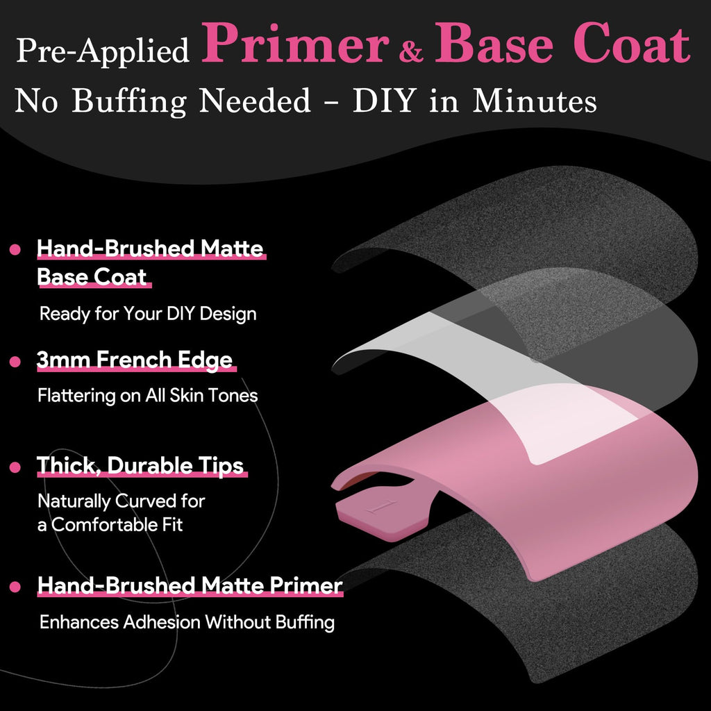 QIEK Toe Nail Press Ons French Tip Berry Pink – 270 Pcs, 15 Sizes, DIY Salon-Quality Pedicure