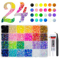 Qiipii 24-Color Jelly Resin Rhinestones (6mm) with B7000 Glue