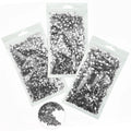 qiipii 16000Pcs Dark Gray Resin Rhinestones - 3mm 4mm 5mm Flatback Gems for Nails & DIY Crafts