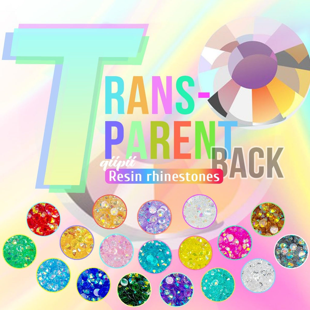 qiipii 16000Pcs Transparent Light Pink AB Resin Rhinestones – 3mm, 4mm & 5mm Flatback Jelly Stones for Nails, Tumblers & Crafts