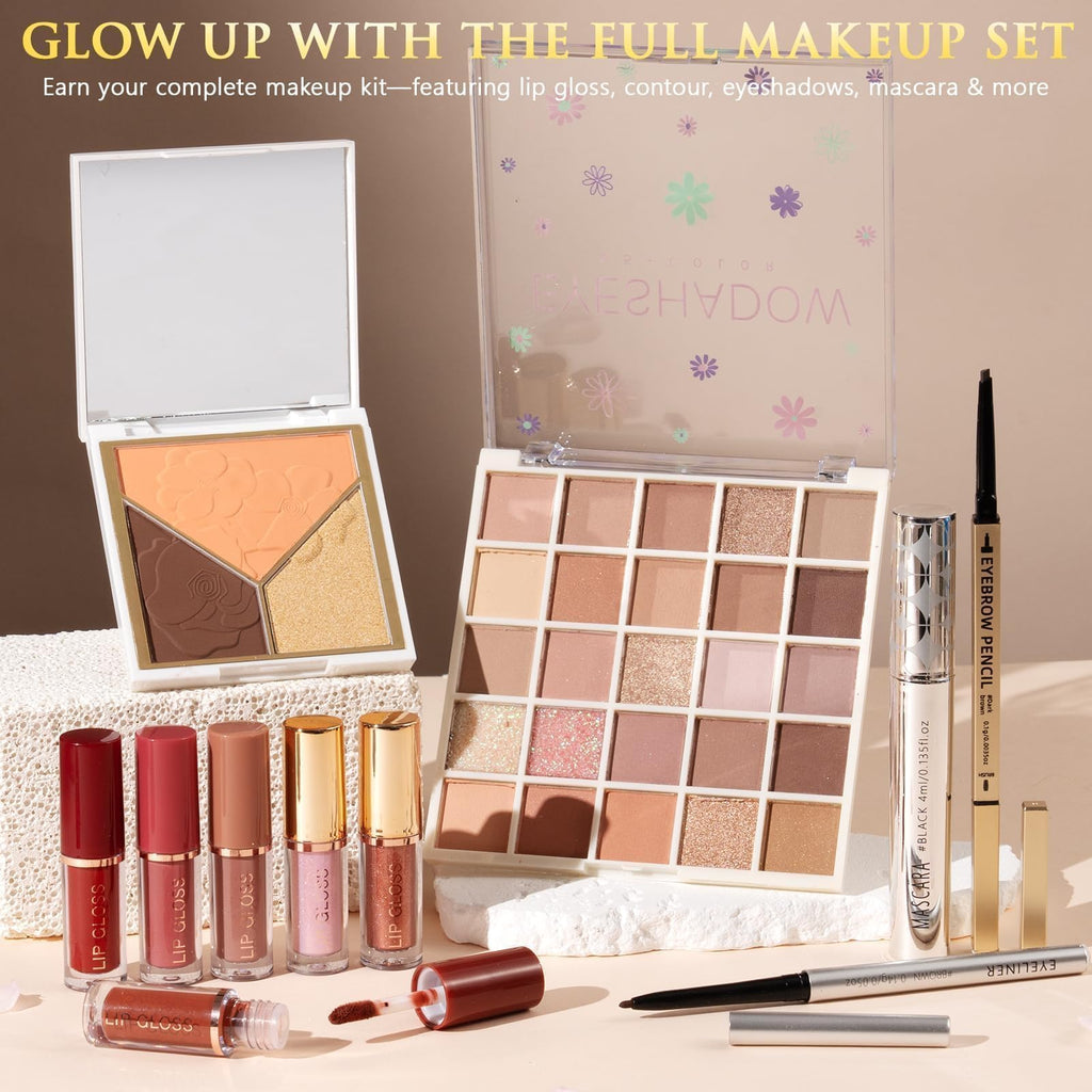 Qinline Teen Girl Gifts: 10 Positive Affirmation Cards & Empowering Makeup Gift Set