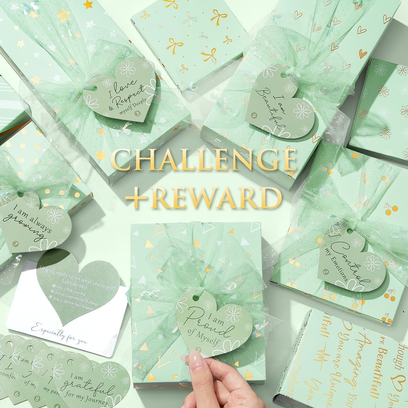 Qinline Teen Gifts Box – Trendy Stuff, 10 Affirmation Cards & Empowering Challenges