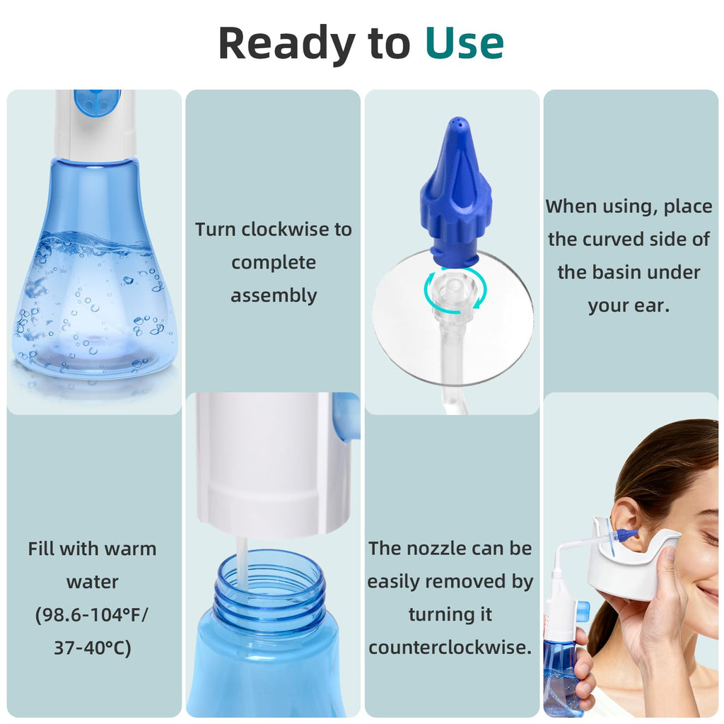 QISXROVY Self-Operated Ear Wax Removal Kit with LED Otoscope – Home Ear Cleaning (Blue Box)