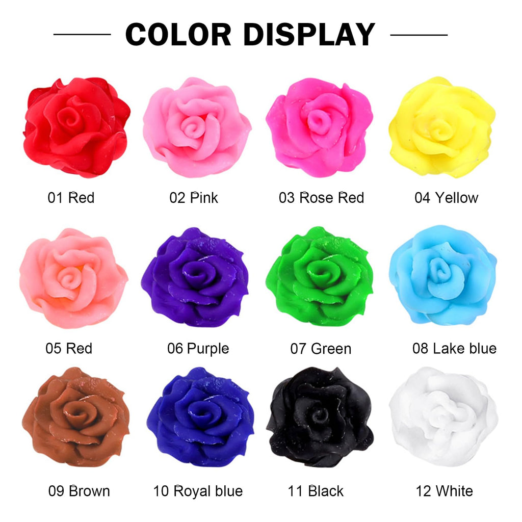 QIUFSSE 3D Nail Gel Sculpting Gel – 12 Colors & Carved Painting Pen Nail Art Kit (Soak Off UV/LED)