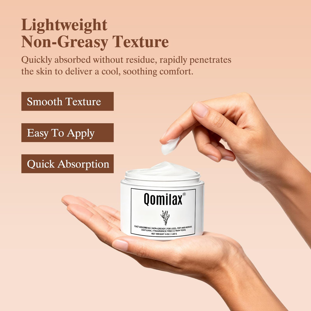 Qomilax Neuropathy Cream | Magnesium Nerve Relief Lotion – Mama Oasis for Feet, Hands, Legs, 4 oz