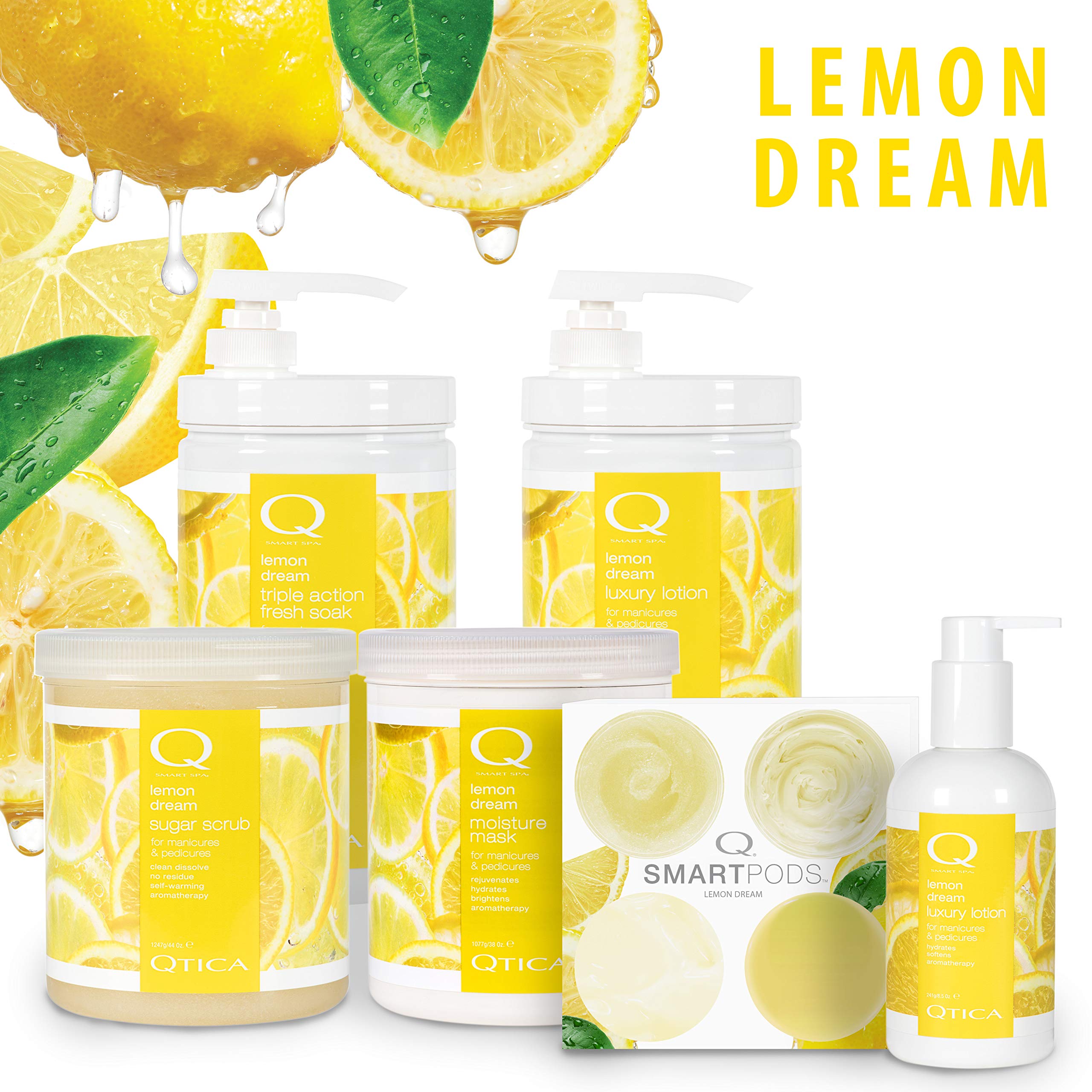 QTICA Smart Spa Sugar Scrub Lemon Dream – 7oz | Gentle Exfoliation for Spa Pedicures, Manicures & Body
