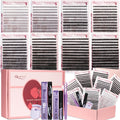 QUAFFLY Valentine's Day Eyelash Gift Set – 8-Style DIY Lash Extension Kit (1896 Pcs, 8–18mm D-Curl)