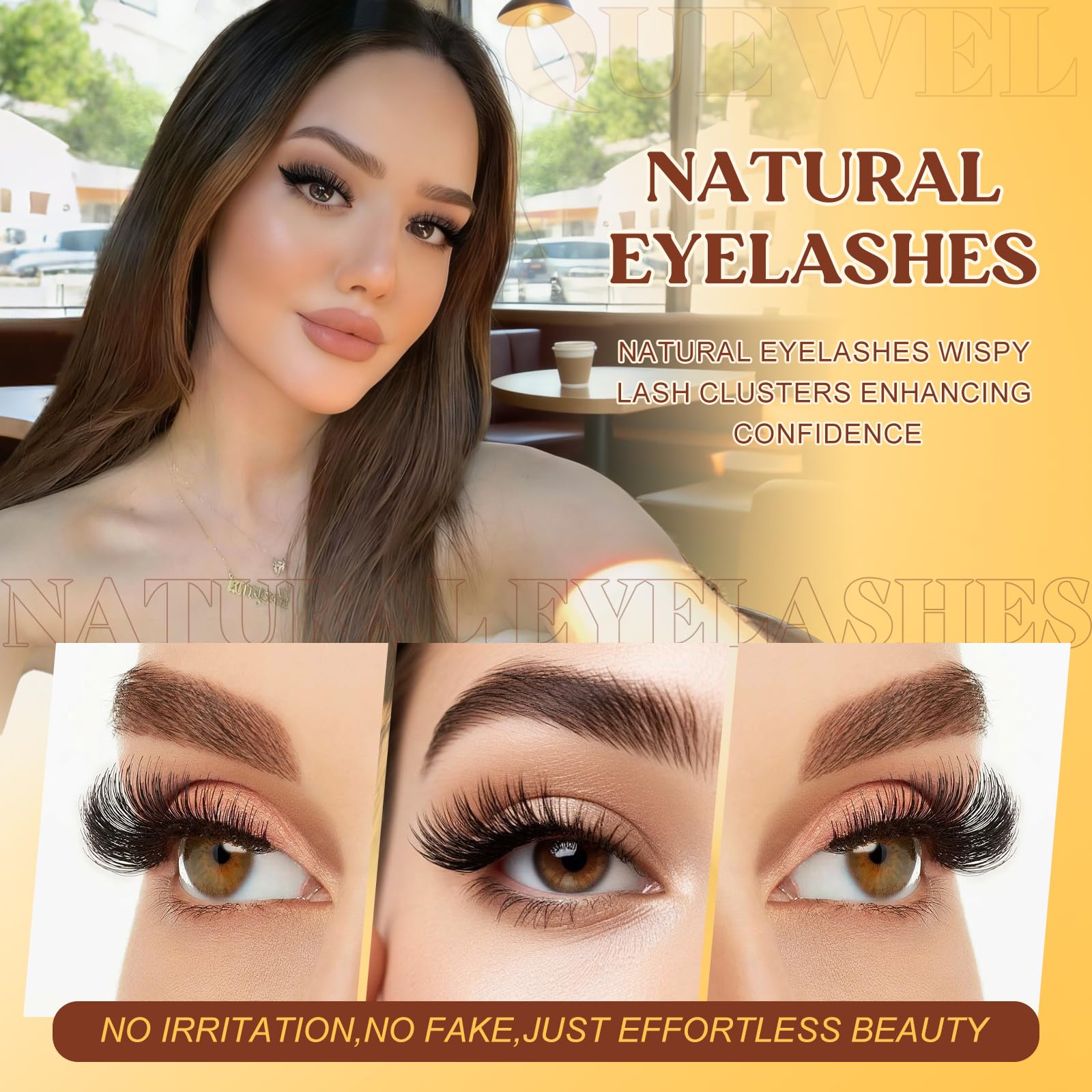 QUEWEL 580PCS Eyelash Clusters — 30D to 100D Wispy Lashes for DIY Extensions (Reusable)