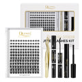 QUEWEL DIY Lash Clusters Kit – 144 Pcs, Bond & Seal, Tweezer & Remover