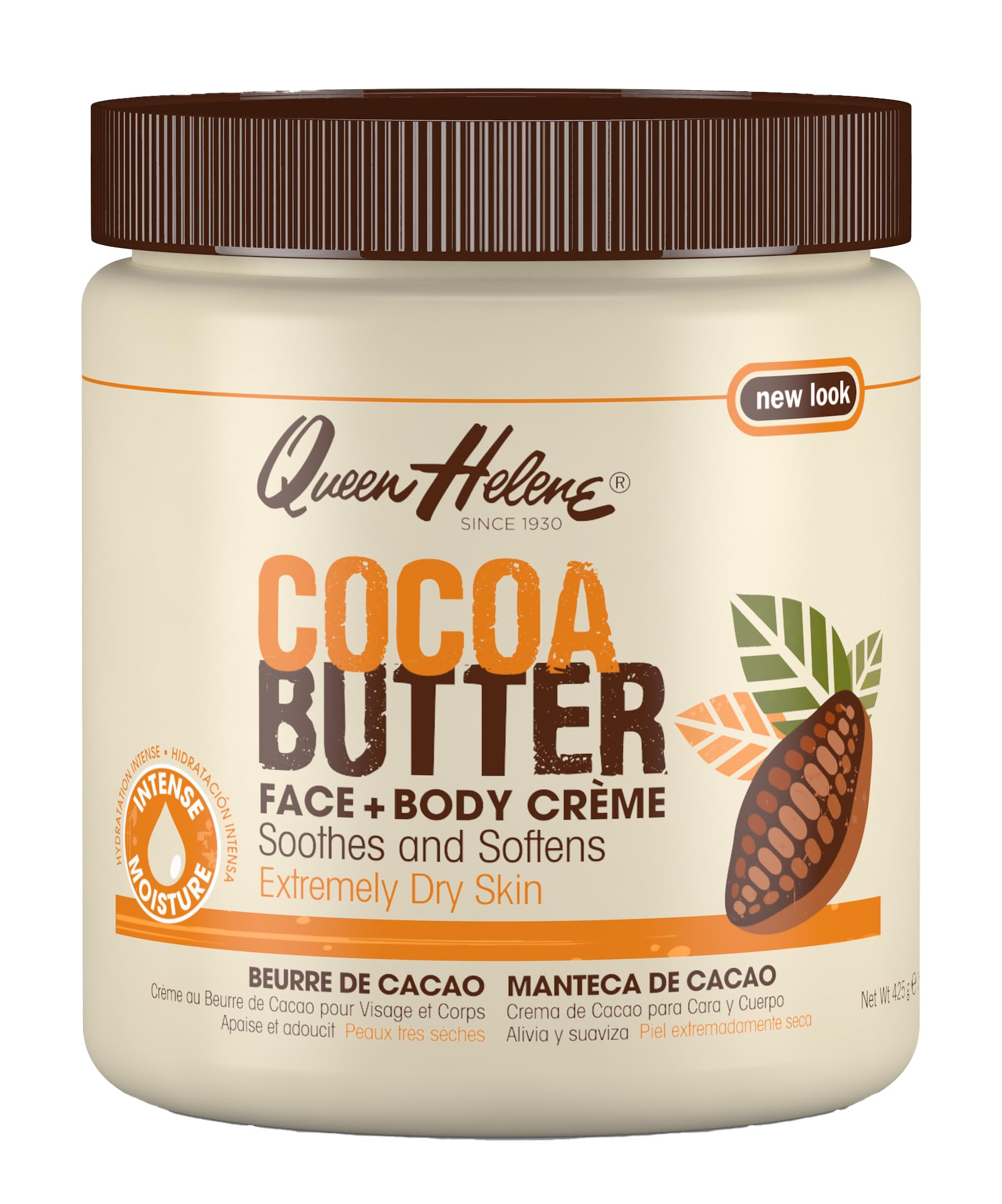 Queen Helene Cocoa Butter Creme – Extra Rich Moisturizing Cream for Dry Skin | 15 oz | Pack of 4