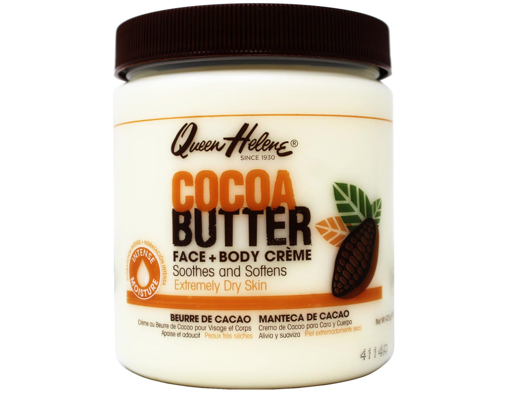 Queen Helene Cocoa Butter Moisturizing Kit: Face + Body Creme 15 oz + 100% Cocoa Butter Lip Balm 1 oz