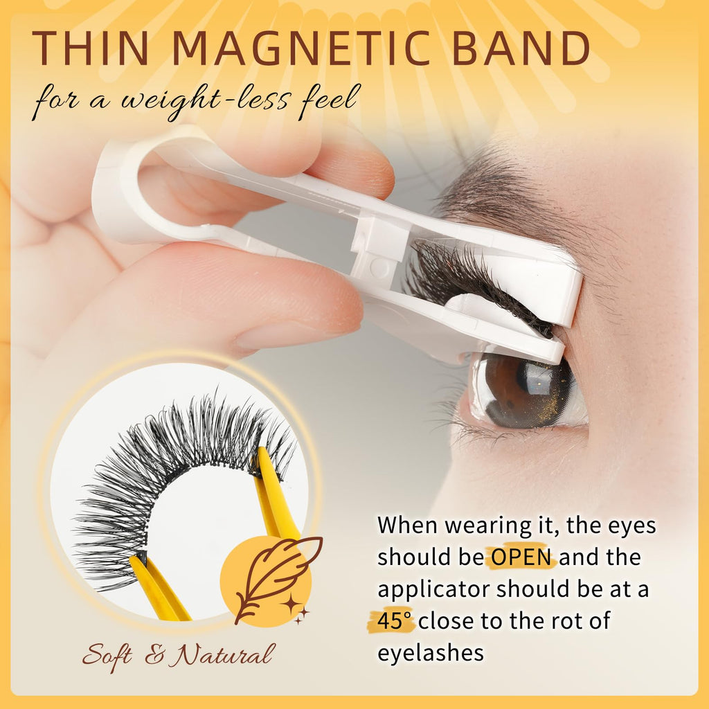 QUEWEL Reusable Magnetic Eyelashes – 2 Pair with Applicator | No Glue Needed, Natural Look