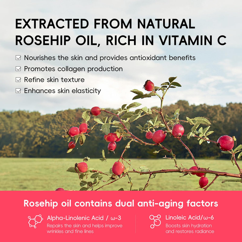 QUIYUM Rosehip Skin Care Sets – 6-Piece Moisturizing Kit for Elasticity, Texture, and Even Tone
