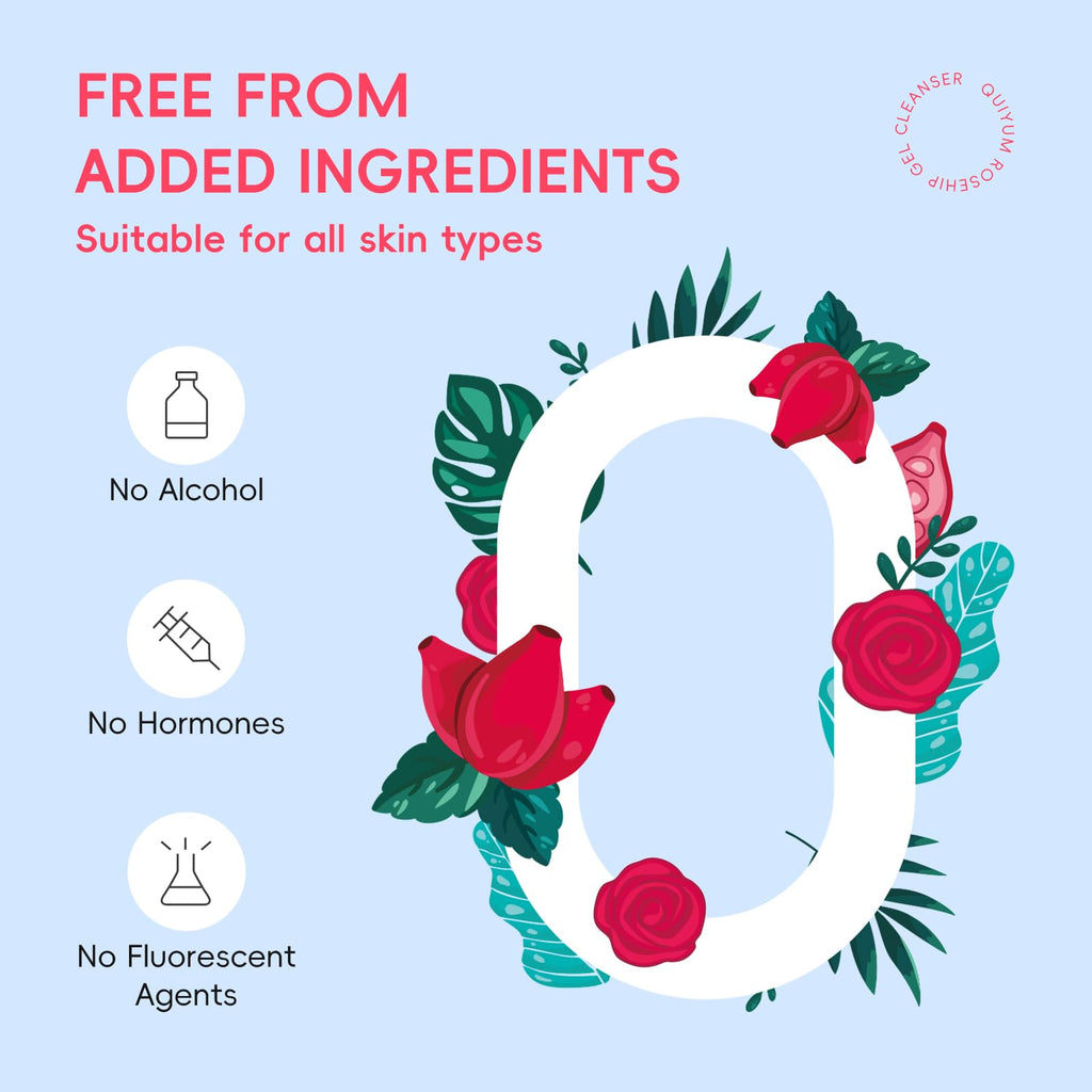 QUIYUM Rosehip Skin Care Sets – 6-Piece Moisturizing Kit for Elasticity, Texture, and Even Tone