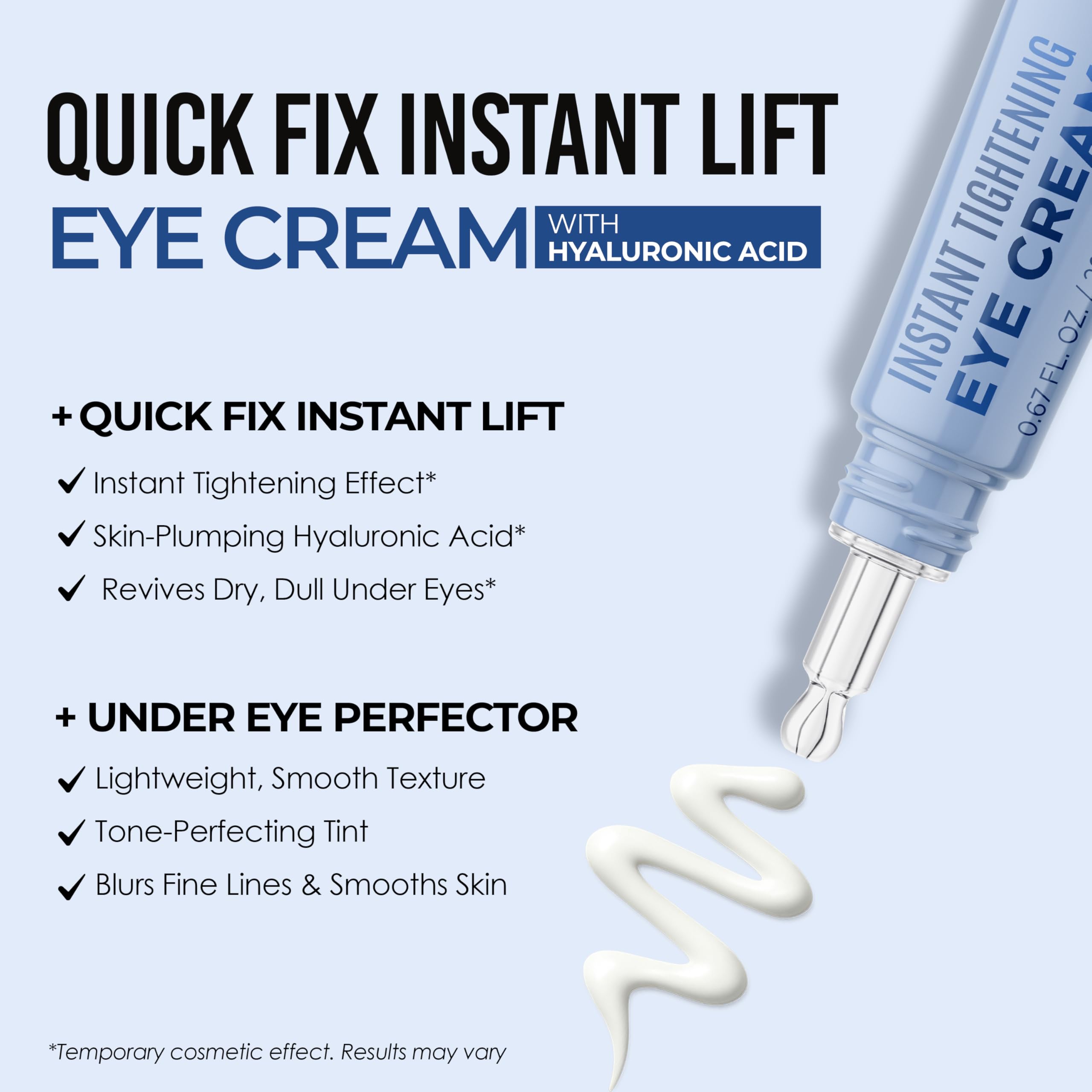 Quick Fix Hyaluronic Acid Instant Eye Tightener – Hydrating & Firming Under-Eye Cream | Vegan & Clean Korean Skincare