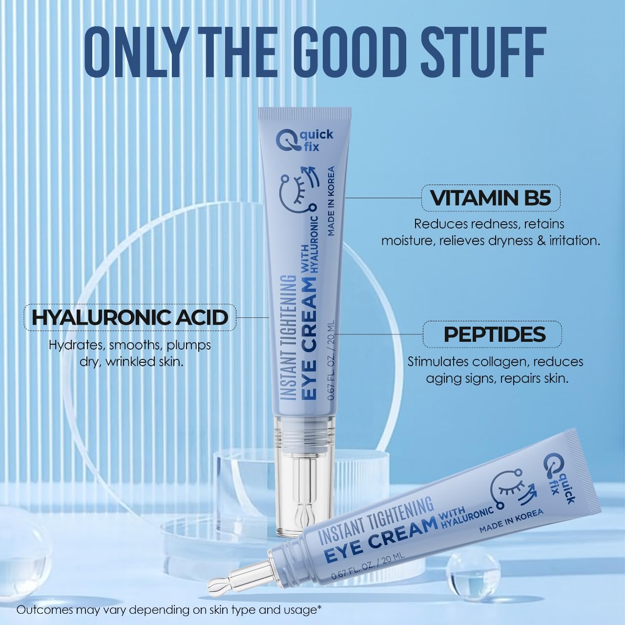 Quick Fix Hyaluronic Acid Instant Eye Tightener – Hydrating & Firming Under-Eye Cream | Vegan & Clean Korean Skincare