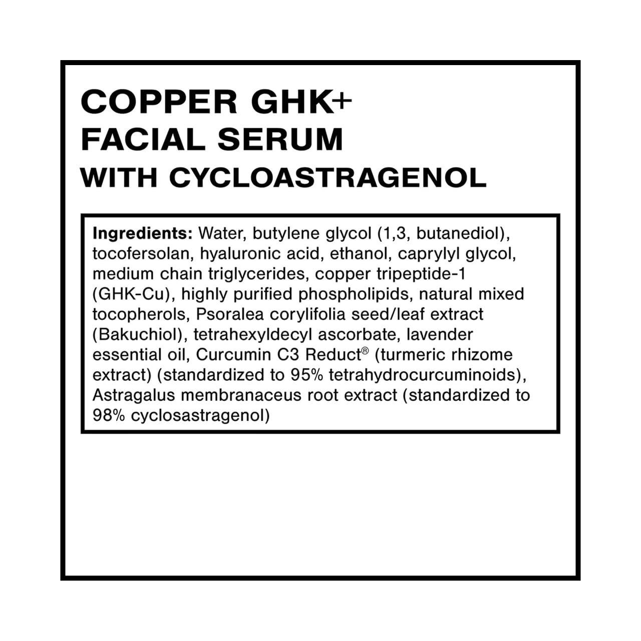Quicksilver Scientific Copper GHK+ Facial Serum with Cycloastragenol | Smooth, Radiant Skin