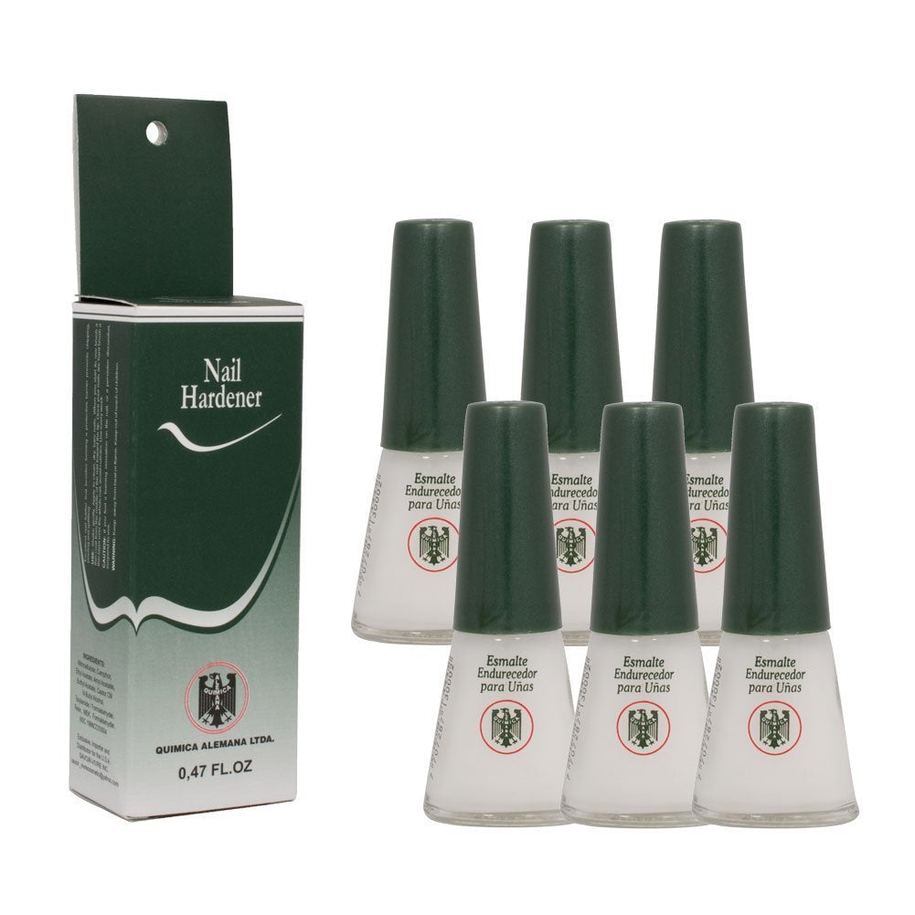 Química Alemana Nail Hardener & Strengthener Polish – 6 Bottles (0.47 oz each)
