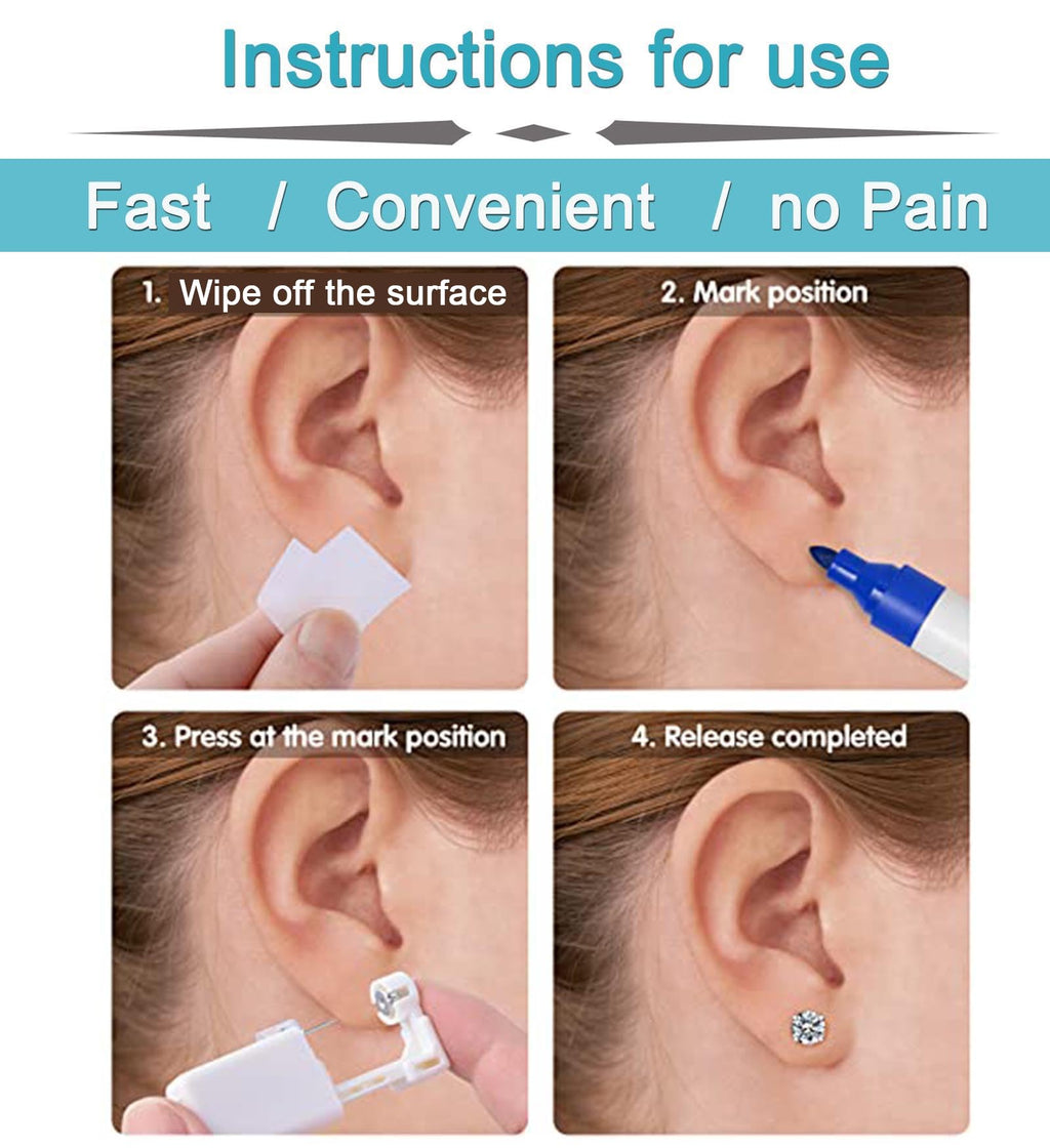 QWALIT Gold Ear Piercing Kit – Self Piercing Gun for Home Use