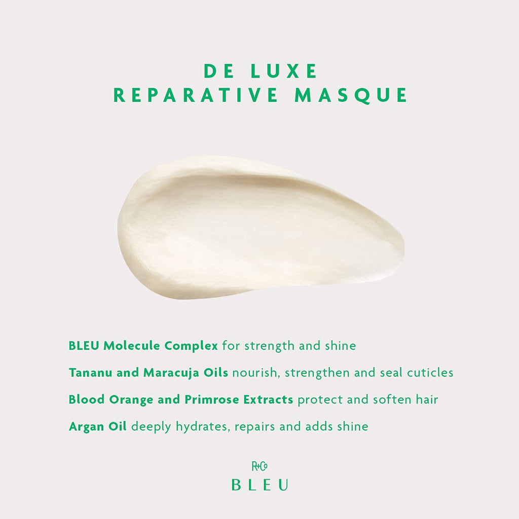 R+Co BLEU De Luxe Reparative Masque – Restores Texture, Strength & Shine (5 oz)