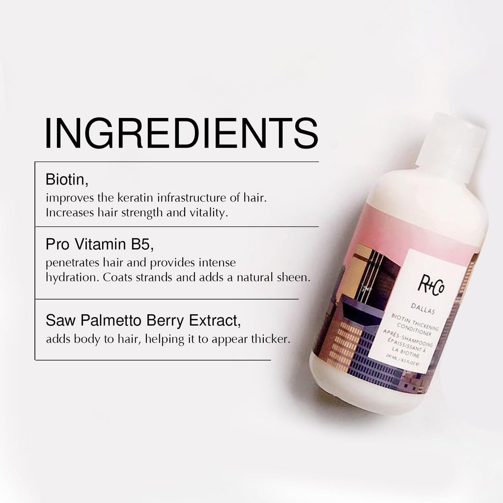 R+Co Dallas Biotin Thickening Shampoo & Conditioner Set | Volume & Strength | Sulfate-Free, Vegan + Cruelty-Free | 8.5oz (Pack of 2)