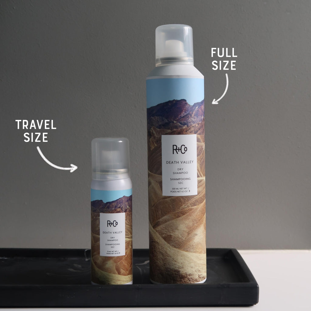 R+Co Death Valley Dry Shampoo Travel Size — TSA-Approved, Oil Control & Volume (2-Pack)