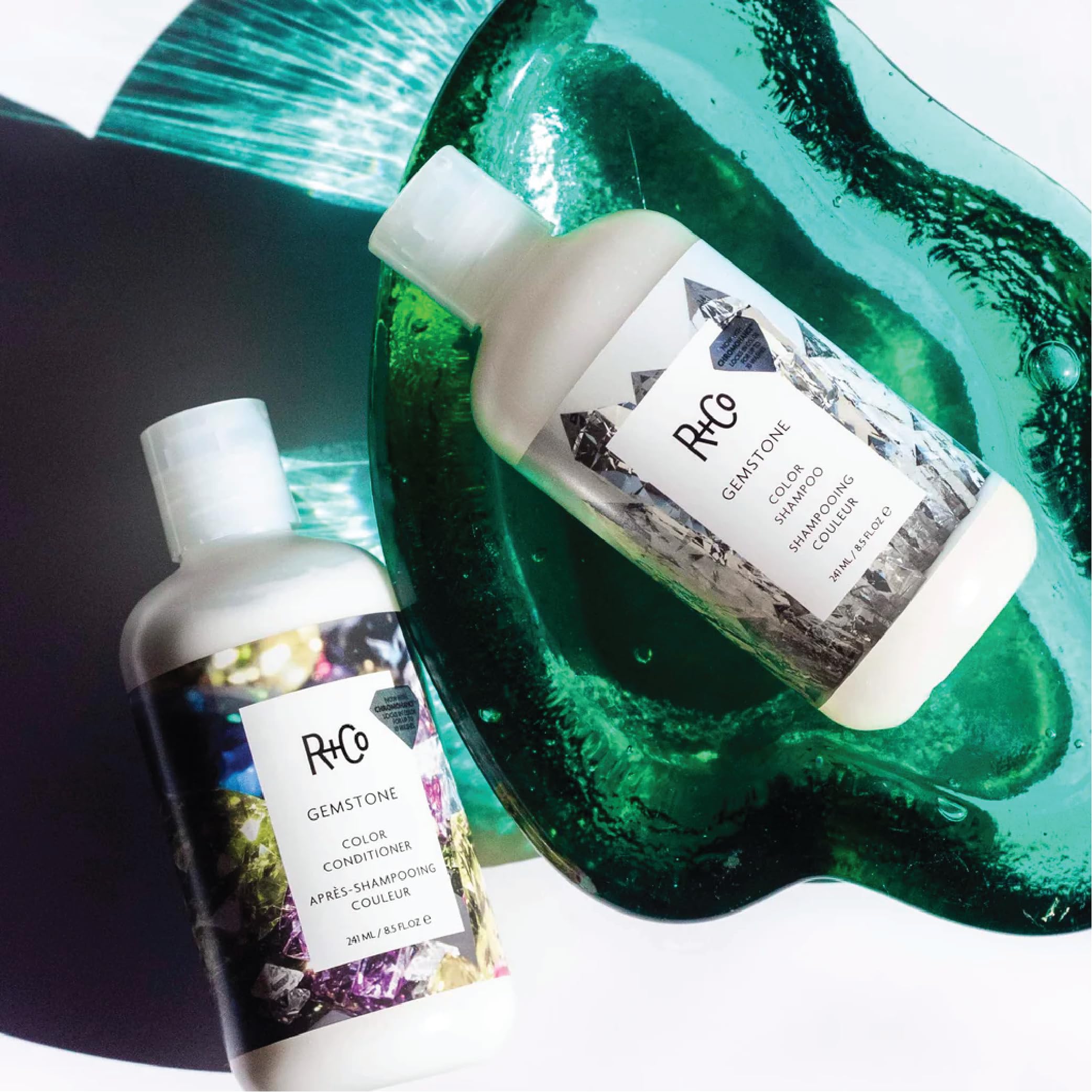 R+Co Gemstone Color Protection Travel Shampoo & Conditioner – 2oz Each | Color Preservation, Vegan & Cruelty-Free