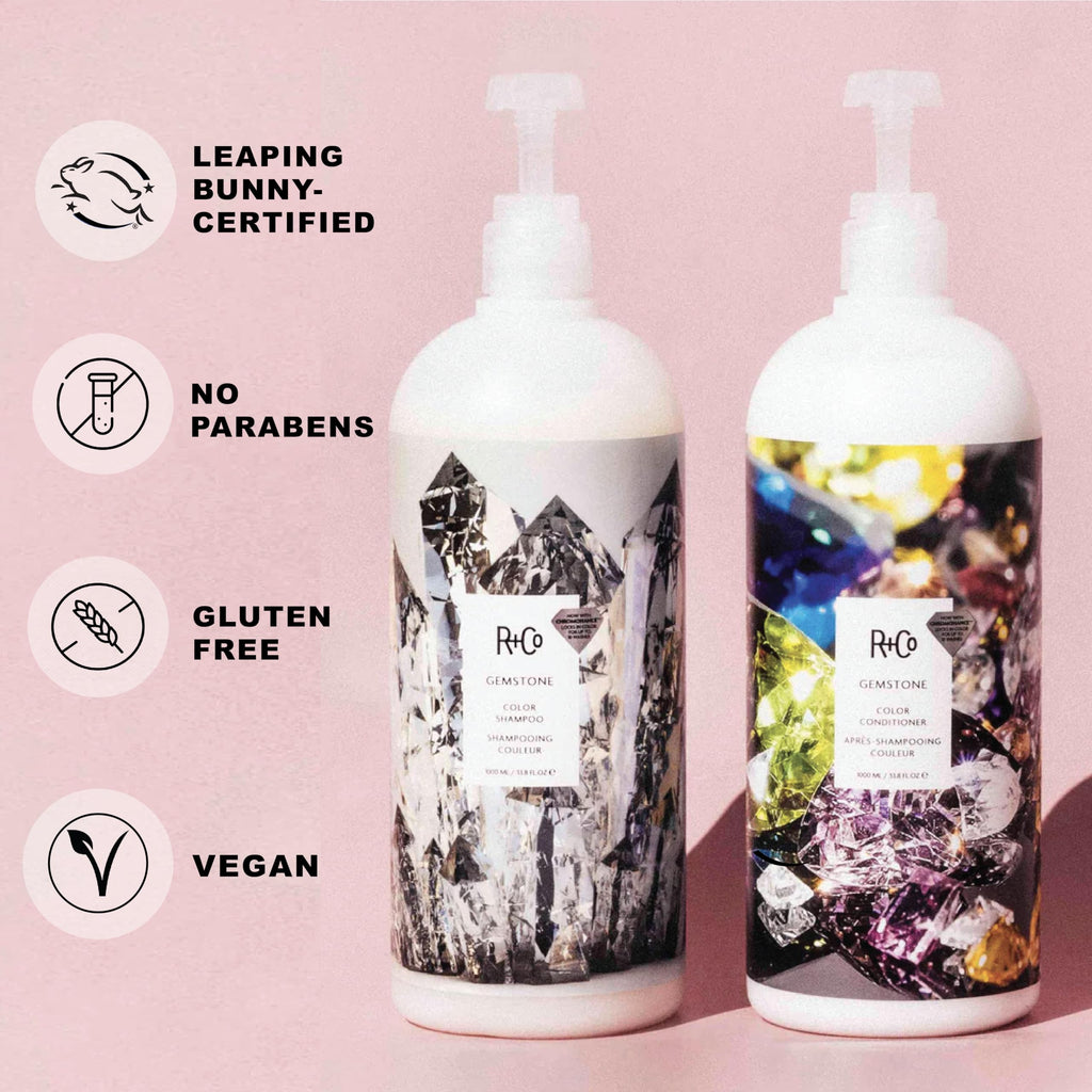 R+Co Gemstone Color Shampoo & Conditioner Set | Color Protection, Repair & Nourishment | Vegan + Cruelty-Free | 33.8oz (Pack of 2)