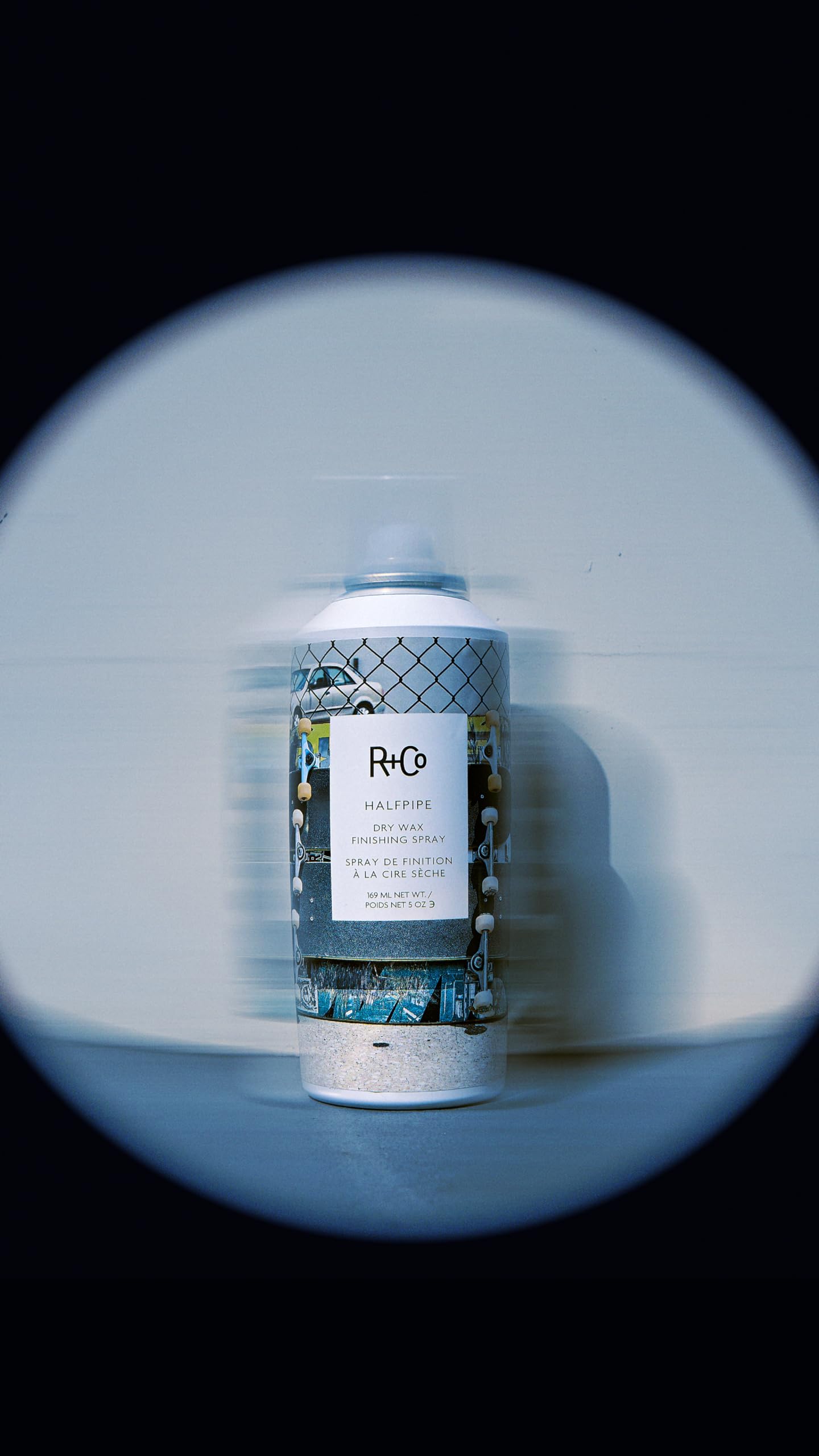 R+Co Halfpipe Dry Wax Texture Spray — Ultra-Fine Mist, Flexible Hold, and Volume
