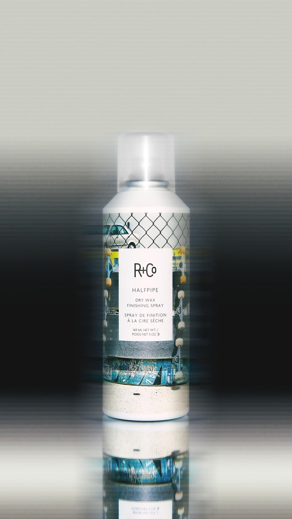 R+Co Halfpipe Dry Wax Texture Spray — Ultra-Fine Mist, Flexible Hold, and Volume