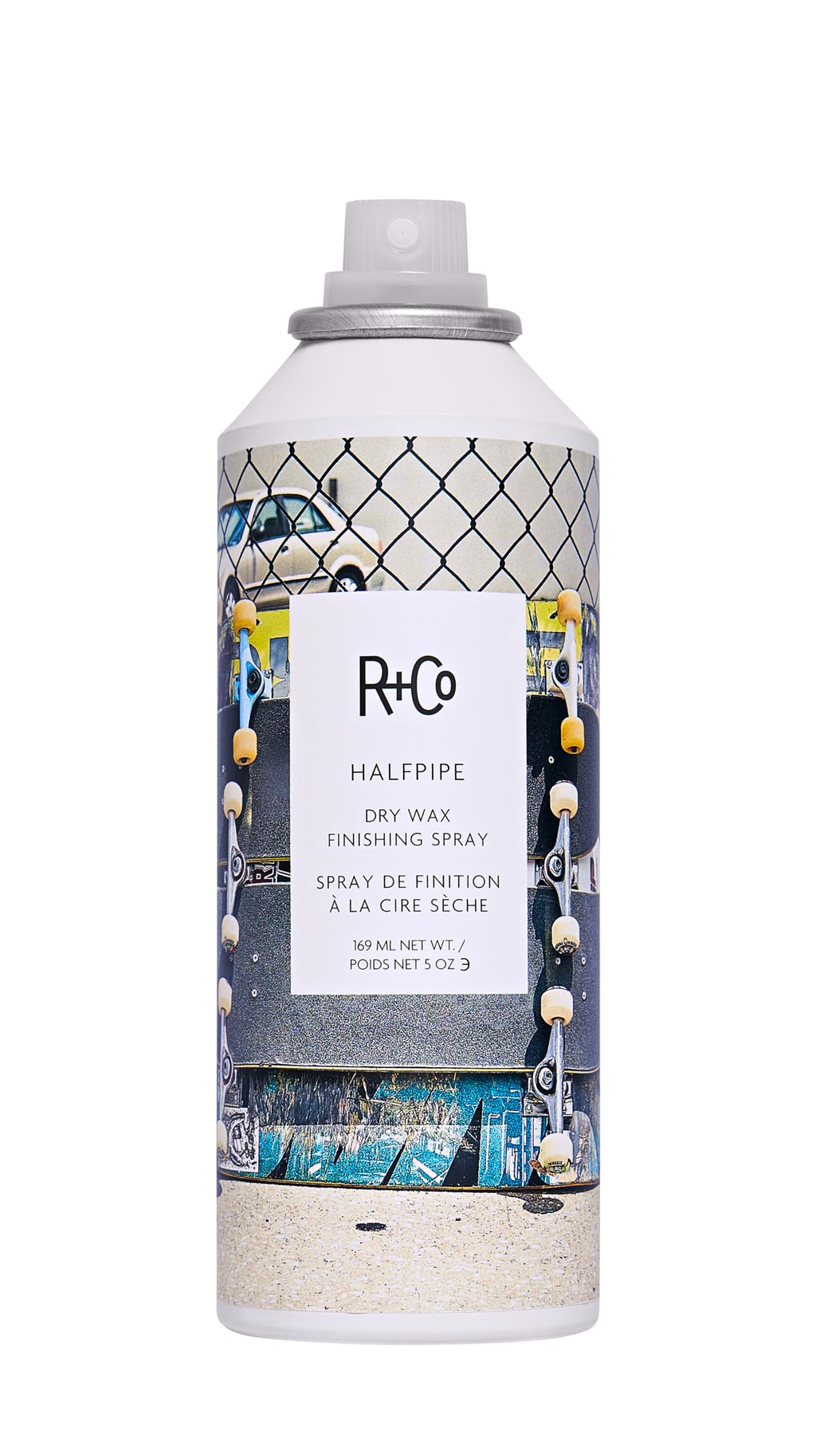 R+Co Halfpipe Dry Wax Texture Spray — Ultra-Fine Mist, Flexible Hold, and Volume