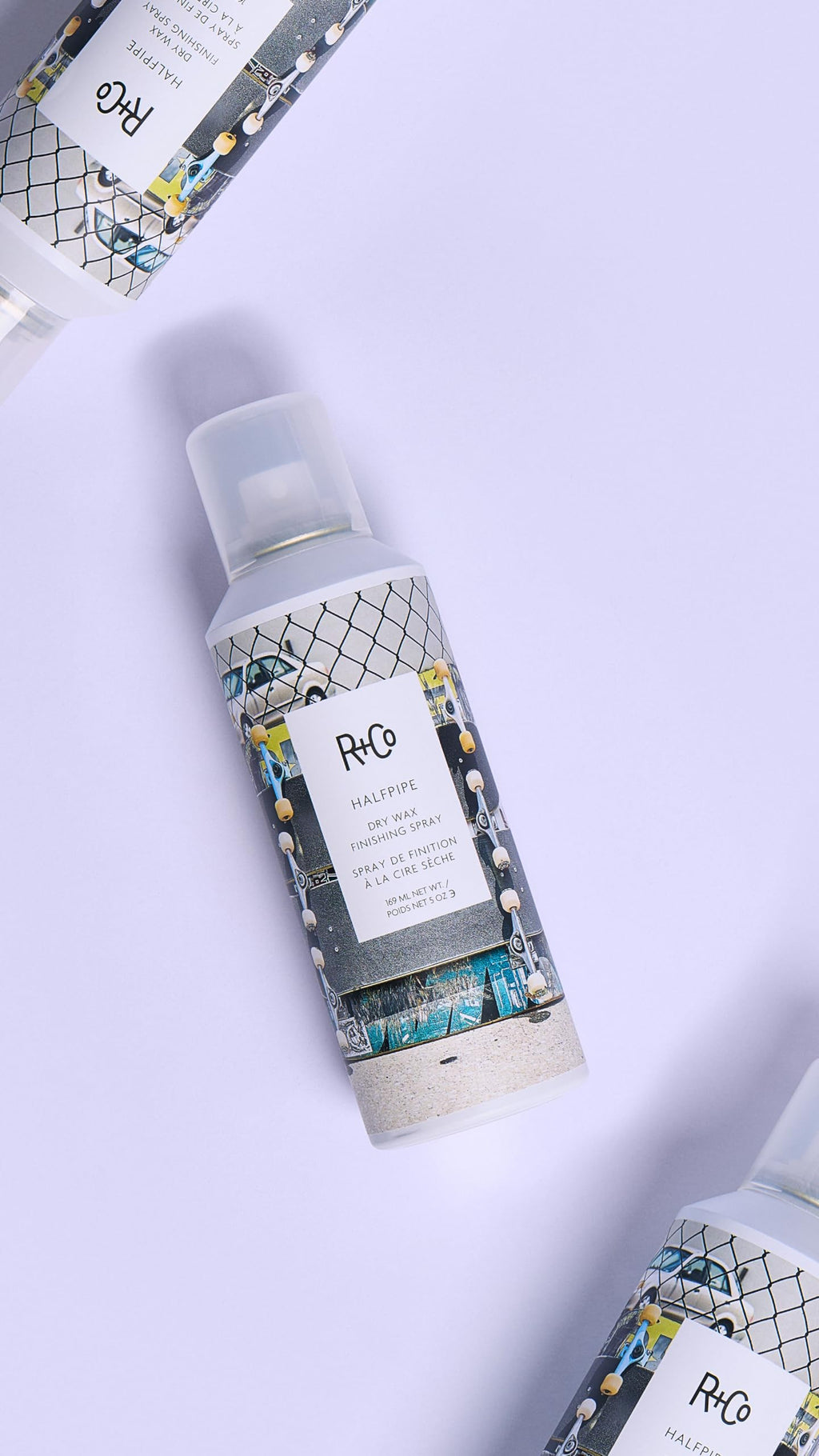 R+Co Halfpipe Dry Wax Texture Spray — Ultra-Fine Mist, Flexible Hold, and Volume