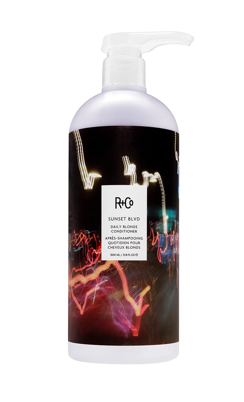 R+Co Sunset Blvd Daily Blonde Conditioner – Brightening Hydration for Blonde & Gray Hair | 33.8 oz | Vegan + Cruelty-Free