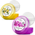 R-NEU Body Powder for Women with Puff — 100% Talc-Free, Luminous Lemon Scent, 2-Pack, 5oz Each
